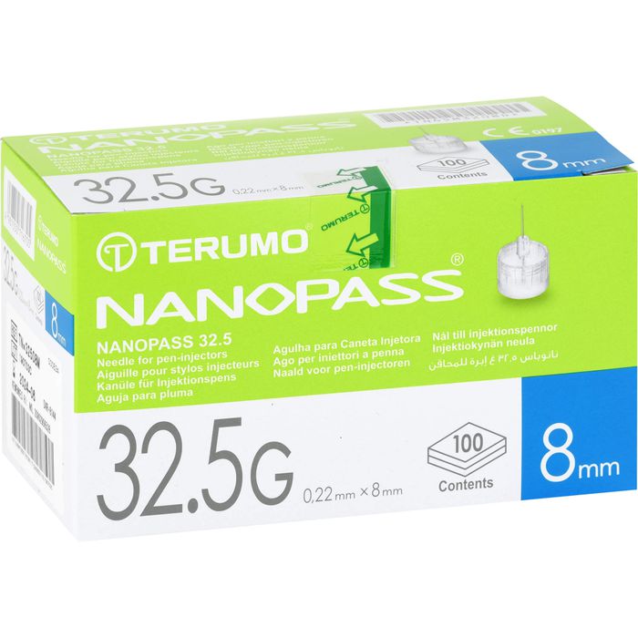 TERUMO NANOPASS 32,5 Pen Kanüle 0,22x8 mm
