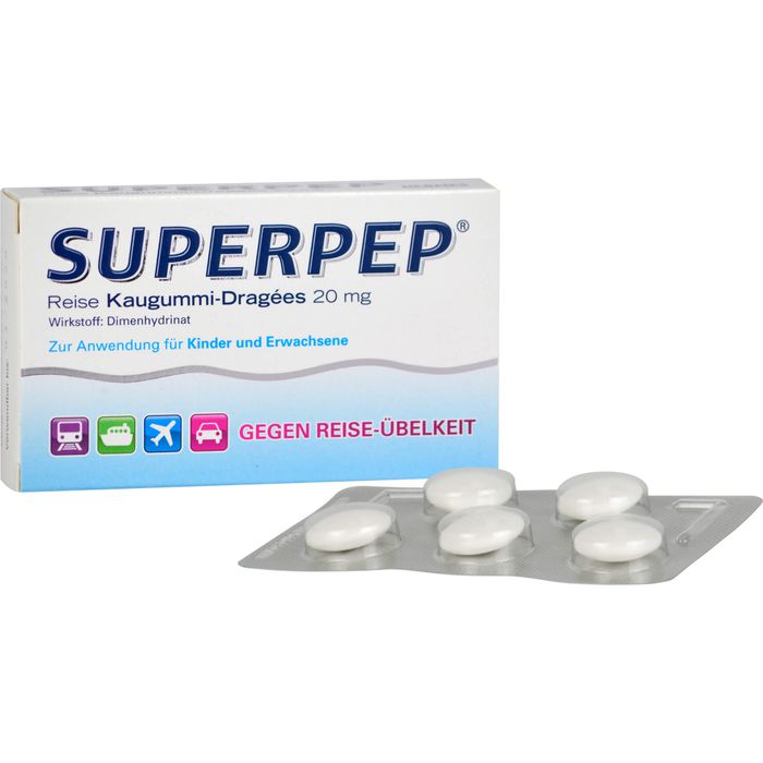 SUPERPEP Reizen kauwgom omhulde tabletten 20 mg