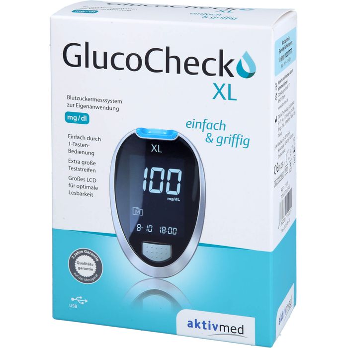 GLUCOCHECK XL Blutzuckermessgerät Set mg/dl
