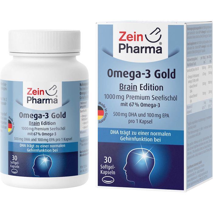 OMEGA-3 Gold Gehirn DHA 500mg/EPA 100mg Softgelkap