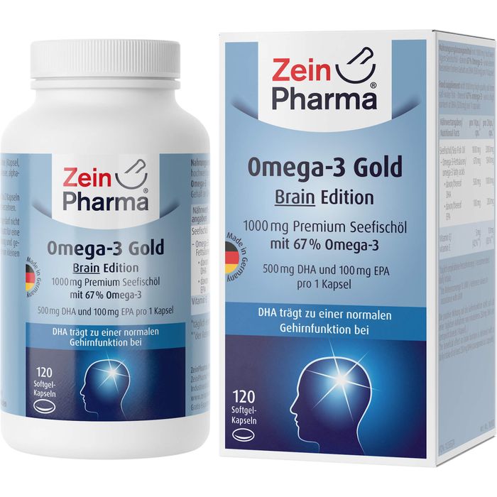 OMEGA-3 Gold Gehirn DHA 500mg/EPA 100mg Softgelkap