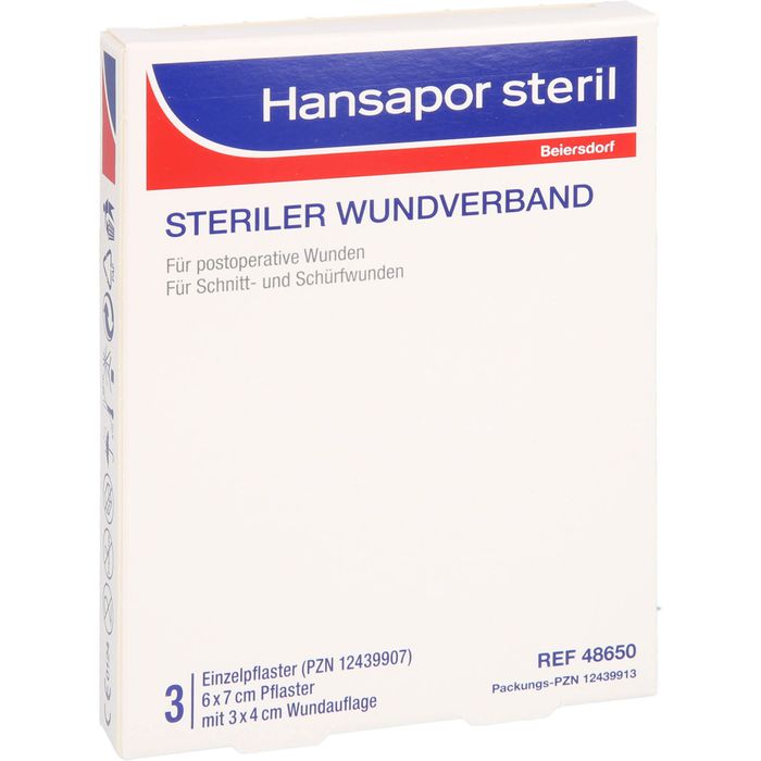 HANSAPOR steril Wundverband 6x7 cm
