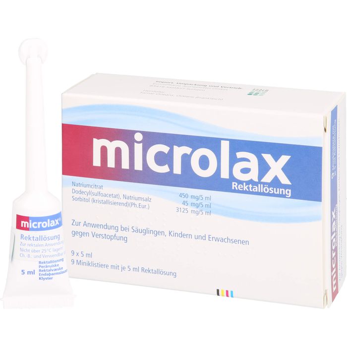 MICROLAX Rektallösung Klistiere 9X5 ml - Verstopfung - Magen, Darm &  Verdauung - Arzneimittel - Rosen-Apotheke Neuwied Online-Shop