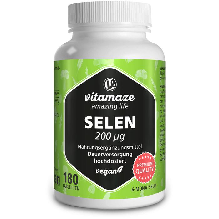 SELEN 200 μg hochdosiert vegan Tabletten