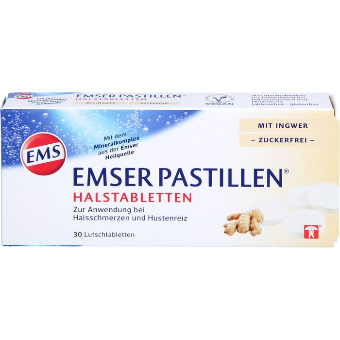 EMSER Pastillen Halstabletten m.Ingwer zuckerfrei