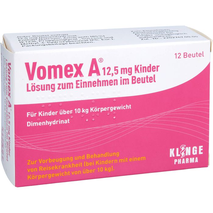 VOMEX A 12,5 mg Kinder Lsg.z.Einnehmen im Beutel