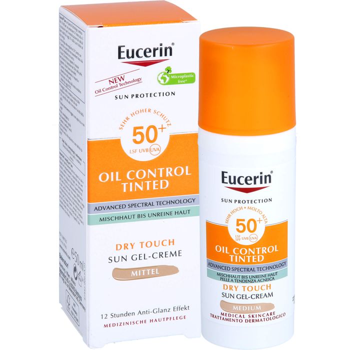 EUCERIN Sun Oil Control tinted Creme LSF 50+ mitt.