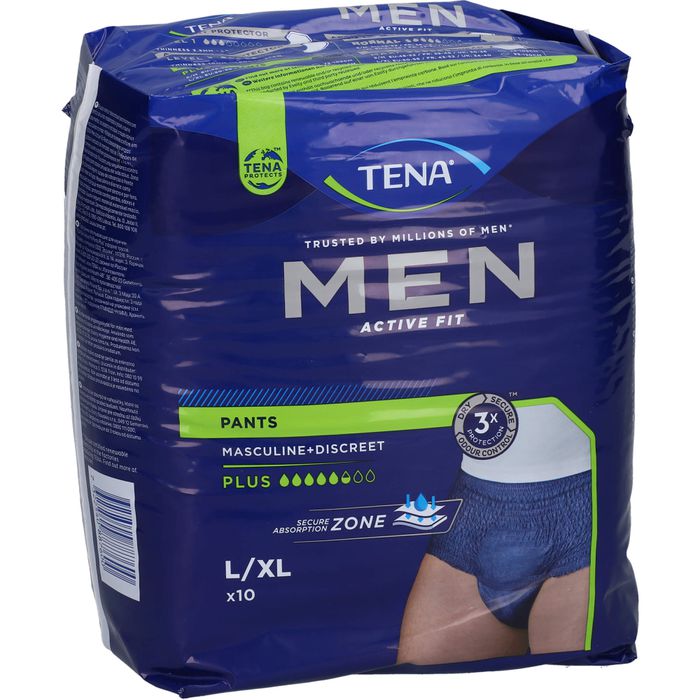TENA MEN Act.Fit Inkontinenz Pants Plus L/XL blau 10 St. - Fliegende ...