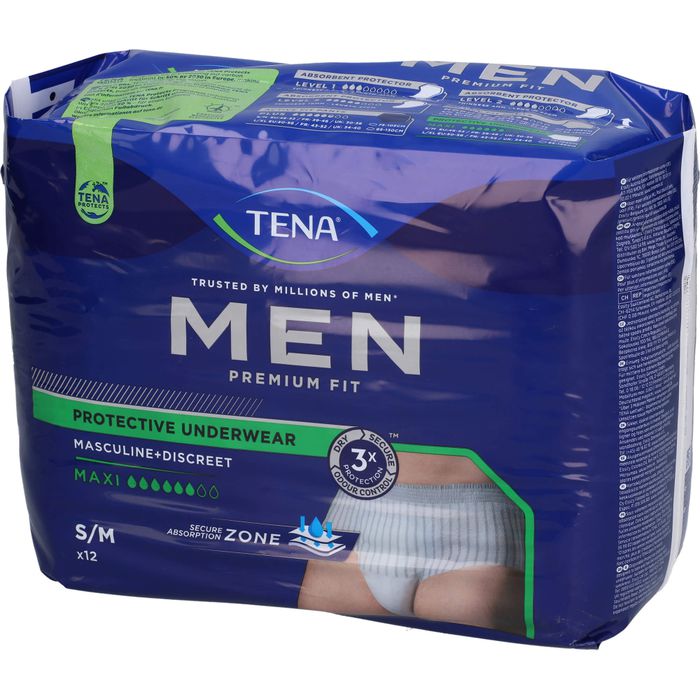 Die neue Tena Men Premium Fit Pants Maxi, HMV, Inkontinenzunterwäsche für  Männer, Einwegpants bei starkem Harnverlust (S/M = 12 Stück) (L/XL = 10  Stück), Burbach + Goetz
